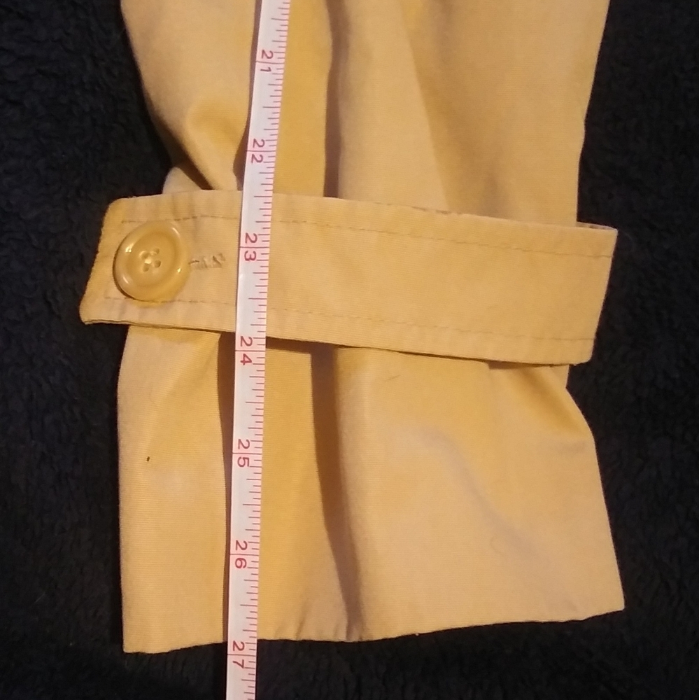Vintage Style Beige Hooded Trench Coat Size 7/8 - Picture 4 of 10